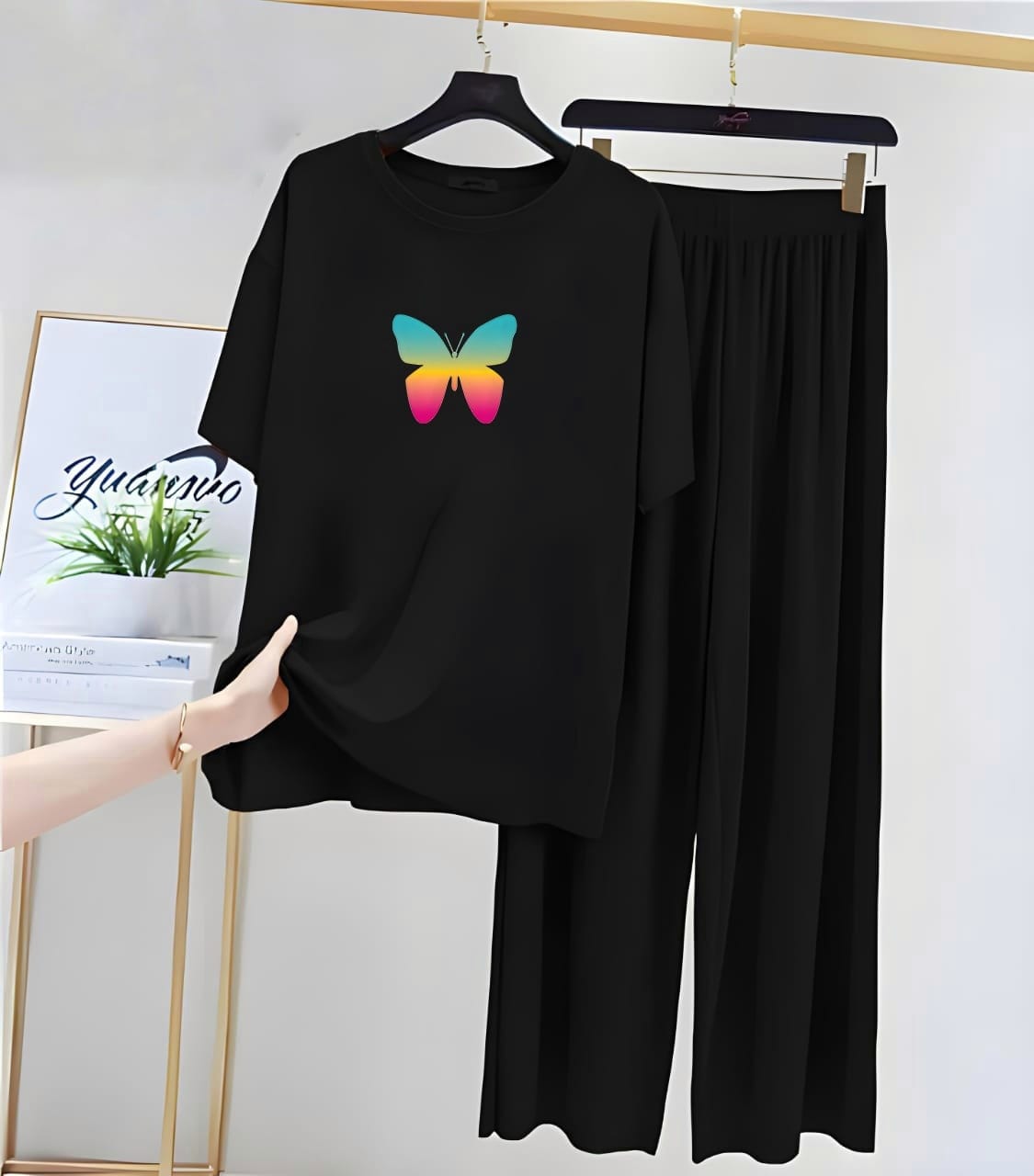 Red butter fly and pajama Woman Night Suit
