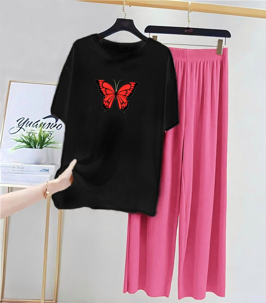 Red butter fly and pajama Woman Night Suit