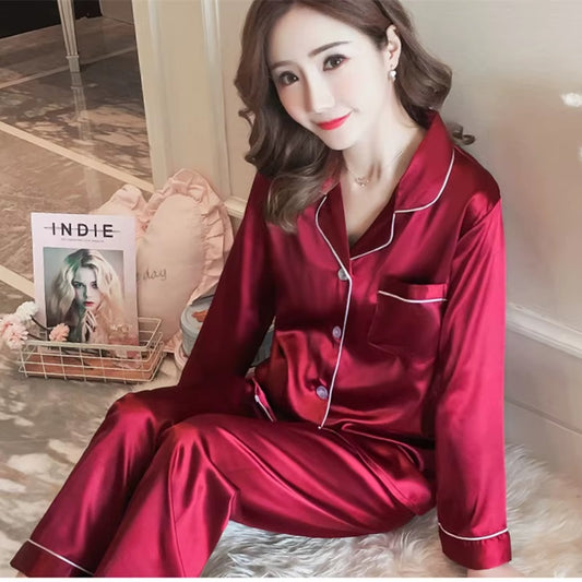 Mehroon silk woman night suit