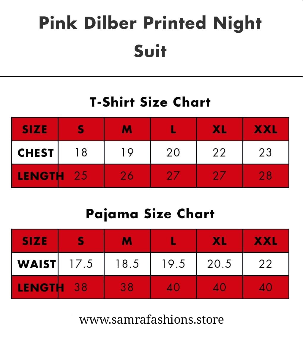 Pink Dilber Printed Night Suite