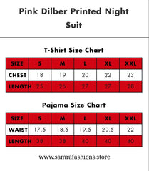 Pink Dilber Printed Night Suite