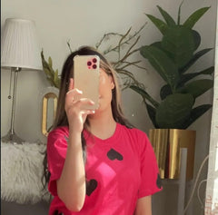 Pink Dilber Printed Night Suite