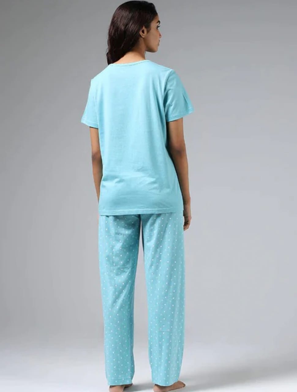 Blue Stay Cute Printed Night Suit