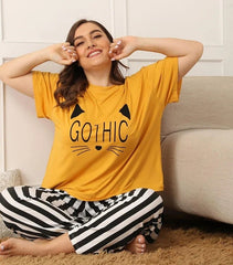 Gothic Printed Night Suit