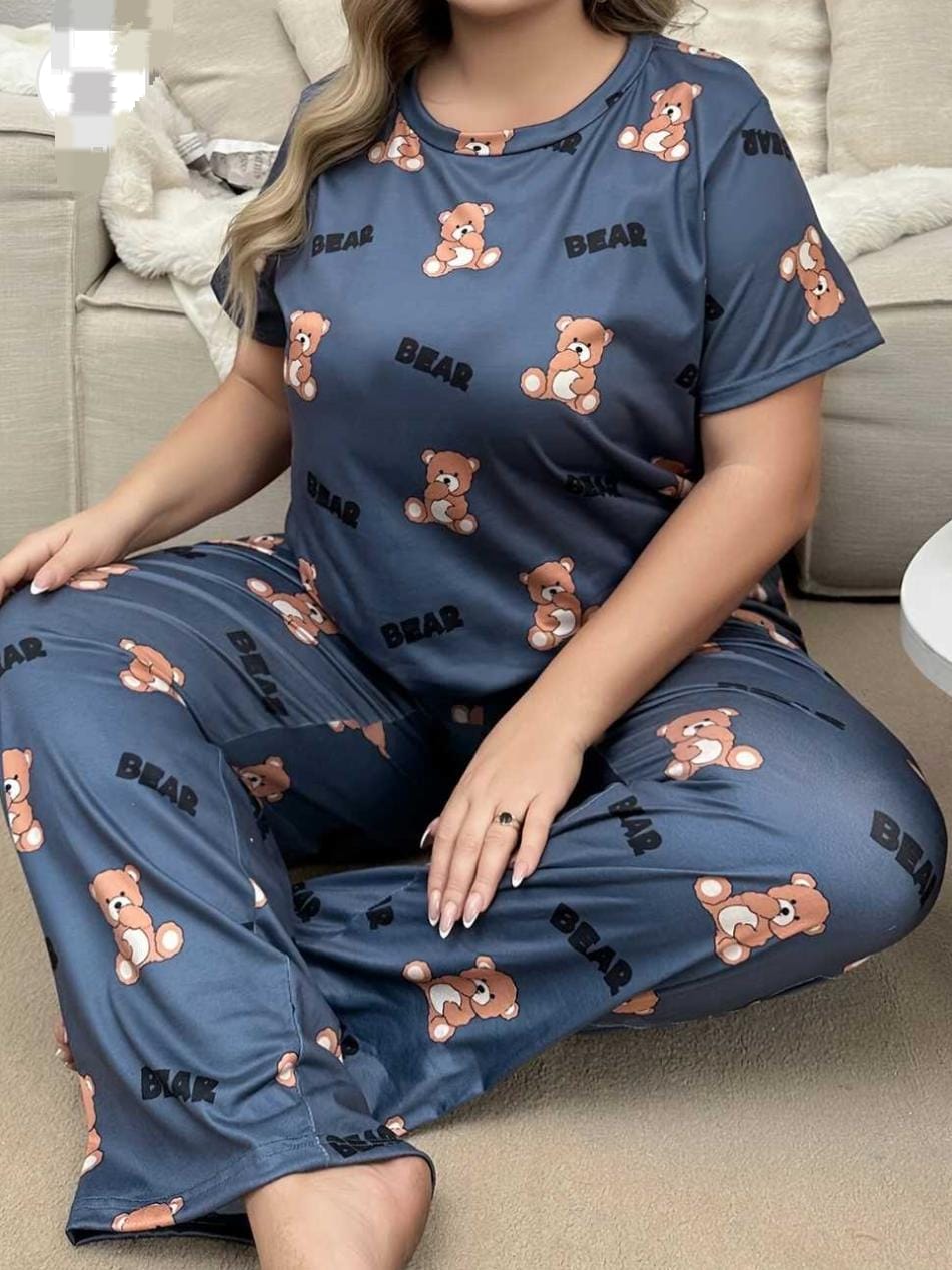 Cozy Bear Printed Woman Night suite