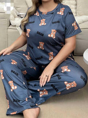 Cozy Bear Printed Woman Night suite