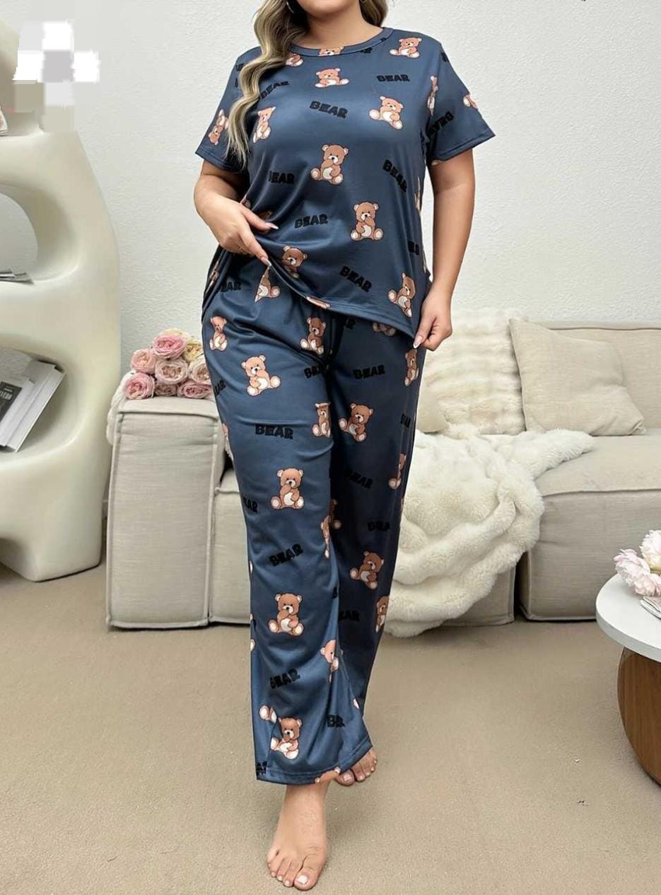 Cozy Bear Printed Woman Night suite