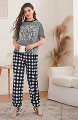 Give Me Coffee Now Printed Night Suit