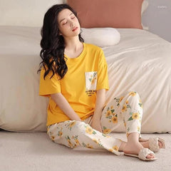 Mustard Pocket Printed Night Suit