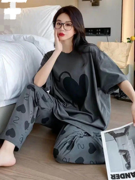 Double heard printed Night Suit