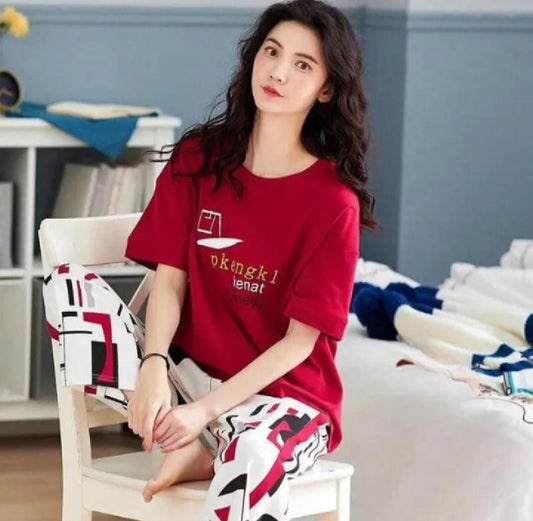 Night wear for night suit lingerie T - shirt and pajama woman Night suit