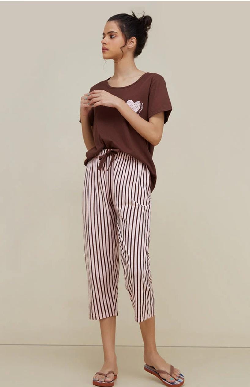 Hello Weekend Printed Night suit 🤎